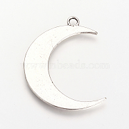 Tibetan Style Alloy Pendants, Moon, Cadmium Free & Lead Free, Antique Silver, 44x35x2mm, Hole: 3mm, about 188pcs/1000g(TIBE-S303-31AS-RS)