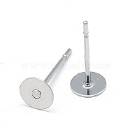 304 Stainless Steel Stud Earring Findings, Stainless Steel Color, 12x5mm, Pin: 0.7mm(STAS-E025-5)
