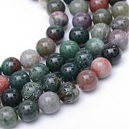 Round Natural Indian Agate Bead Strands, 6mm, Hole: 1mm, about 65pcs/strand, 15.7 inch(G-R345-6mm-08)