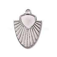 304 Stainless Steel Pendant Cabochon Settings, Fan, Stainless Steel Color, Tray: 10x10mm, 30x20x1.5mm, Hole: 3x2.5mm(STAS-E169-28P)
