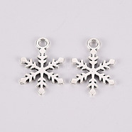 Tibetan Style Alloy Pendants, Lead Free & Cadmium Free, Snowflake, Antique Silver, 18x13x2mm, Hole: 1.5mm, about 780cs/500g(TIBE-N010-42AS-RS)