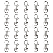 20Pcs Alloy Swivel Lobster Claw Clasps, Swivel Snap Hook, Fine Jewelry Findings, Platinum, 37x17x5.5mm, Hole: 6x9mm(FIND-YW0001-55A)
