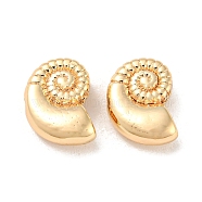 Brass Beads, Spiral Shell Shape, Real 18K Gold Plated, 10x7.5x4mm, Hole: 1.2mm(KK-R152-15G)