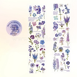 Flower Waterproof PVC Self-Adhesive Decorative Tapes Roll, for DIY Scrapbooking, Lilac, 40x50x2mm(DIY-M053-02B)