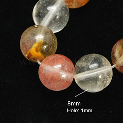 Tigerskin Glass Beads Strands, Round, Colorful, 8mm, Hole: 1mm(G-G152-8mm-3)