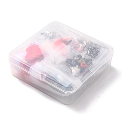 SUPERFINDINGS Fishing Accessories, 48Pcs Hooks & Barrel Swivels, 34Pcs Line Sinker Slide and Connector, Spinner Blades, Plastic Fish Float & Sheet and Snap Ring, Wire, Mixed Color, 196pcs/box(DIY-FH0003-02)