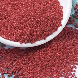 MIYUKI Round Rocailles Beads, Japanese Seed Beads, 11/0, (RR408) Opaque Red, 2x1.3mm, Hole: 0.8mm, about 1111pcs/10g(X-SEED-G007-RR0408)