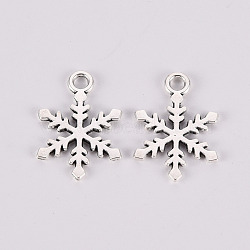 Tibetan Style Alloy Pendants, Lead Free & Cadmium Free, Snowflake, Antique Silver, 18x13x2mm, Hole: 1.5mm, about 780cs/500g(TIBE-N010-42AS-RS)