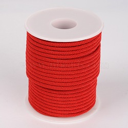 Round Polyester Cords, Red, 3mm, about 21.87 yards(20m)/roll(OCOR-L031-04)