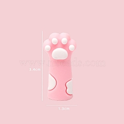 Cute Cat Paw Print Silicone Pencil Cap, Stationery Protective Cover, School Supplies, Pink, 3.4x1.3cm(PW-WG85291-02)