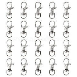 20Pcs Alloy Swivel Lobster Claw Clasps, Swivel Snap Hook, Fine Jewelry Findings, Platinum, 37x17x5.5mm, Hole: 6x9mm(FIND-YW0001-55A)