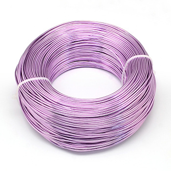 Round Aluminum Wire, Flexible Craft Wire, for Beading Jewelry Doll Craft Making, Medium Orchid, 20 Gauge, 0.8mm, 300m/500g(984.2 Feet/500g)