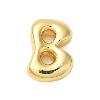 Rack Plating Brass Pendants, Cadmium Free & Lead Free, Long-Lasting Plated, Real 18K Gold Plated, Letter B, 17x12x5mm, Hole: 1.8x2.5mm