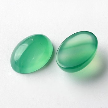 Natural Agate Oval Cabochons, Sea Green, 18x13x6mm
