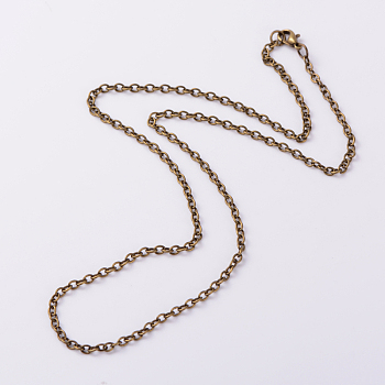 Iron Cable Chain Necklaces, with Zinc Alloy Lobster Claw Clasps, Antique Bronze, 25.1 inch
