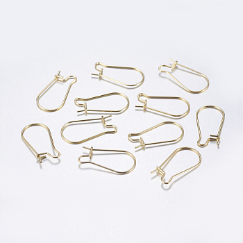 304 Stainless Steel Hoop Earrings, Golden, 20 Gauge, 20x9~12x2.5mm, Pin: 0.8mm
