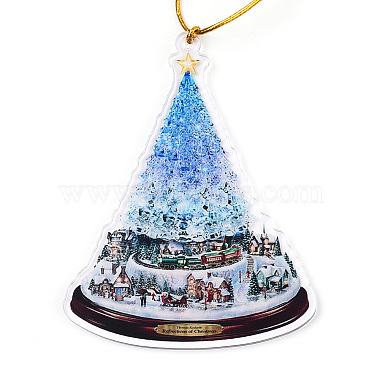 Acrylic Christmas Tree Pendant Decoration(HJEW-Q010-01C)-2