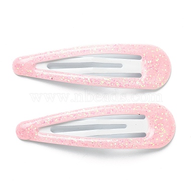 Pink Iron Snap Hair Clips