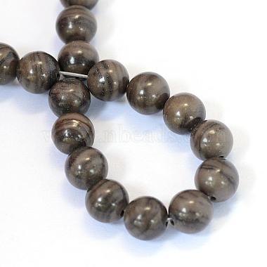 Natural Black Wood Lace Stone Round Bead Strands(X-G-E334-8mm-03)-3