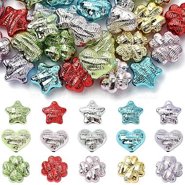 30Pcs 3 Styles Textured Plating Opaque Acrylic Beads(PACR-YW0001-61)-1