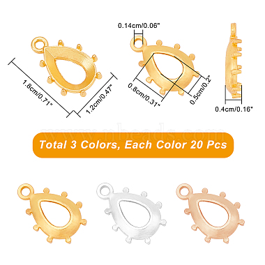60Pcs 3 Colors Open Back Bezel Zinc Alloy Pendant Rhinestone Settings(FIND-AR0001-50)-6