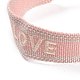 Word Love Polycotton(Polyester Cotton) Braided Bracelet with Tassel Charm(BJEW-F429-07)-2