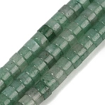 Natural Green Aventurine Beads Strands, Flat Round/Disc, Heishi Beads, 4x2~2.5mm, Hole: 0.7mm, about 173pcs/strand, 15.08~15.35 inch(38.3~39cm)(G-C084-D07-01)