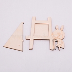 Unfinished Natural Wood Photo Frames, Rabbit, BurlyWood, 130x5.5x128mm(DIY-WH0175-79)