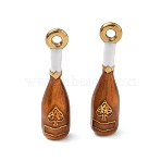 304 Stainless Steel Enamel Pendants, Wine Bottle Charms, Ion Plating(IP), Golden, 20.5x5mm, Hole: 1.5mm(SA-CBA7876-41G-01)