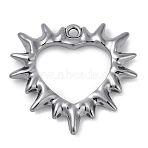 Rack Plating Alloy Pendants, Cadmium Free & Nickel Free & Lead Free, Heart, Gunmetal, 26.5x28.5x3.5mm, Hole: 1.8mm(PALLOY-R151-21B)