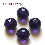 Imitation Austrian Crystal Beads, Grade AAA, Faceted(96 Facets), Round, Indigo, 8mm, Hole: 0.9~1mm(SWAR-F073-8mm-27)