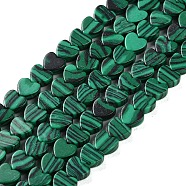 Synthetic Malachite Beads Strands, Heart, 6x6x3mm, Hole: 1mm, about 69~71pcs/strand, 14.57''~14.96''(37~38cm)(G-M403-A02-02)