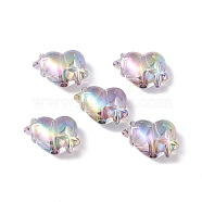 Transparent Acrylic Beads, AB Color Plated, Heart with Star, Colorful, 14.5x19.5x10mm, Hole: 2mm(OACR-B005-01A)