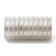 10 Rolls Round Copper Wire, Long-Lasting Plated, Silver, 22 Gauge, 0.6mm, 4m/roll(CWIR-C003-01E-S)