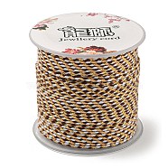 4-Ply Polycotton Cord, Handmade Macrame Cotton Rope, with Gold Wire, for String Wall Hangings Plant Hanger, DIY Craft String Knitting, Coconut Brown, 1.5mm, about 21.8 yards(20m)/roll(OCOR-Z003-C17)