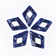 Acrylic Big Pendants, Imitation Gemstone Style, Kite, Dark Blue, 59x39x5.5mm, Hole: 2mm(X-OACR-T021-008B)