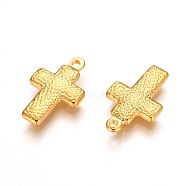 304 Stainless Steel Pendant, Cross, Golden, 16x10.5x2mm, Hole: 1.5mm(STAS-H109-15G)