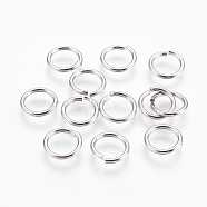 304 Stainless Steel Open Jump Rings, Stainless Steel Color, 11x1.3mm, Inner Diameter: 8mm, 700pcs/bag(STAS-P212-24P-01)