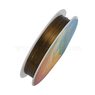 Round Copper Jewelry Wire, Antique Bronze, 28 Gauge, 0.3mm, about 65.61 Feet(20m)/roll(CWIR-CW0.3mm-29)