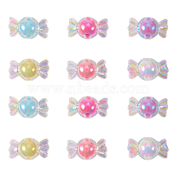 Acrylic Beads, AB Color, Bead in Bead, Candy Shape, Mixed Color, 12x22x12mm, Hole: 3mm, 70pcs/Bag(MACR-CJ0001-05)