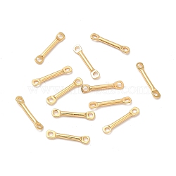 201 Stainless Steel Links Connectors, Bar Links, Golden, 12x1x1mm, Hole: 1mm(STAS-B011-01C-G)