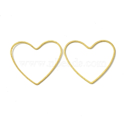 Brass Linking Rings, Heart, Raw(Unplated), 28x31.5x0.8mm, Inner Diameter: 22x30mm(KK-B085-06C-04)