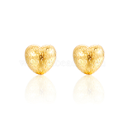 304 Stainless Steel Stud Earrings for Women, Heart, Real 18K Gold Plated, 19x20mm(FE9821-1)