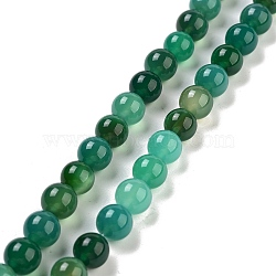 Natural Green Onyx Agate Dyed Round Bead Strands, 8mm, Hole: 1mm, about 49pcs/strand, 15.7 inch(G-P070-19-8mm)