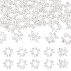 Alloy European Beads, Large Hole Beads, Flower, Silver, 13.5x12.5x7.5mm, Hole: 5mm(FIND-TAC0027-39S)