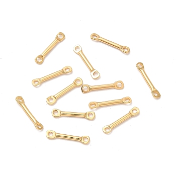 201 Stainless Steel Links Connectors, Bar Links, Golden, 12x1x1mm, Hole: 1mm