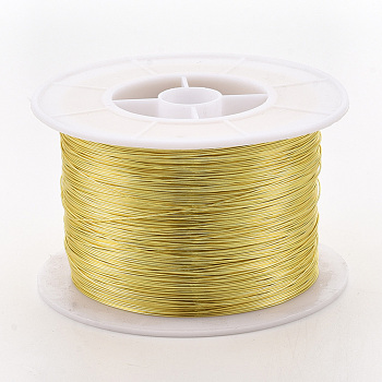 Round Copper Jewelry Wire, Long-Lasting Plated, Golden, 24 Gauge, 0.5mm, about 984.25 Feet(300m)/500g