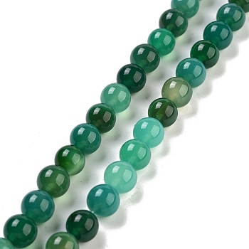 Natural Green Onyx Agate Dyed Round Bead Strands, 8mm, Hole: 1mm, about 49pcs/strand, 15.7 inch