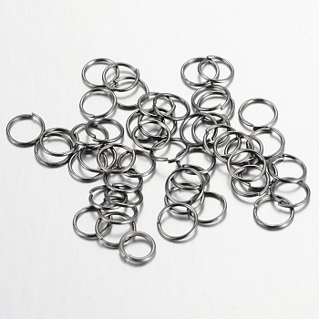 Iron Open Jump Rings, Nickel Free, Gunmetal, 7x0.7mm, 21 Gauge, Inner Diameter: 5.6mm, about 16000pcs/1000g