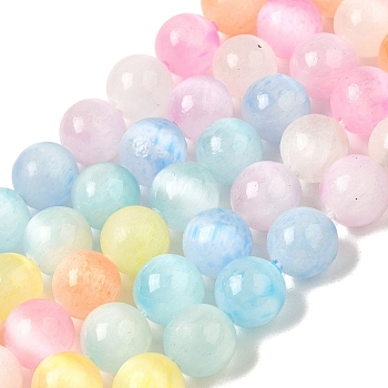 Gradient Color Natural Selenite Dyed Beads Strands, Round, Grade AB, 8~8.5mm, Hole: 0.7mm, about 47pcs/strand, 15.08''(38.3cm)